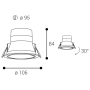 ZERO II TILT, W TRIAC 8W 3000K/3500K/4000K