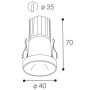 SPOT MINI A, B DALI/PUSH 7W 2700K
