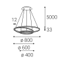 CIRCLE 3 P-Z, G DALI/PUSH 136W 2700K/3000K/4000K
